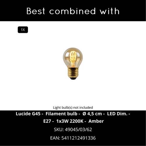Lucide FUNGO - Table lamp - 1xE27 - Orange - CROSSSELL